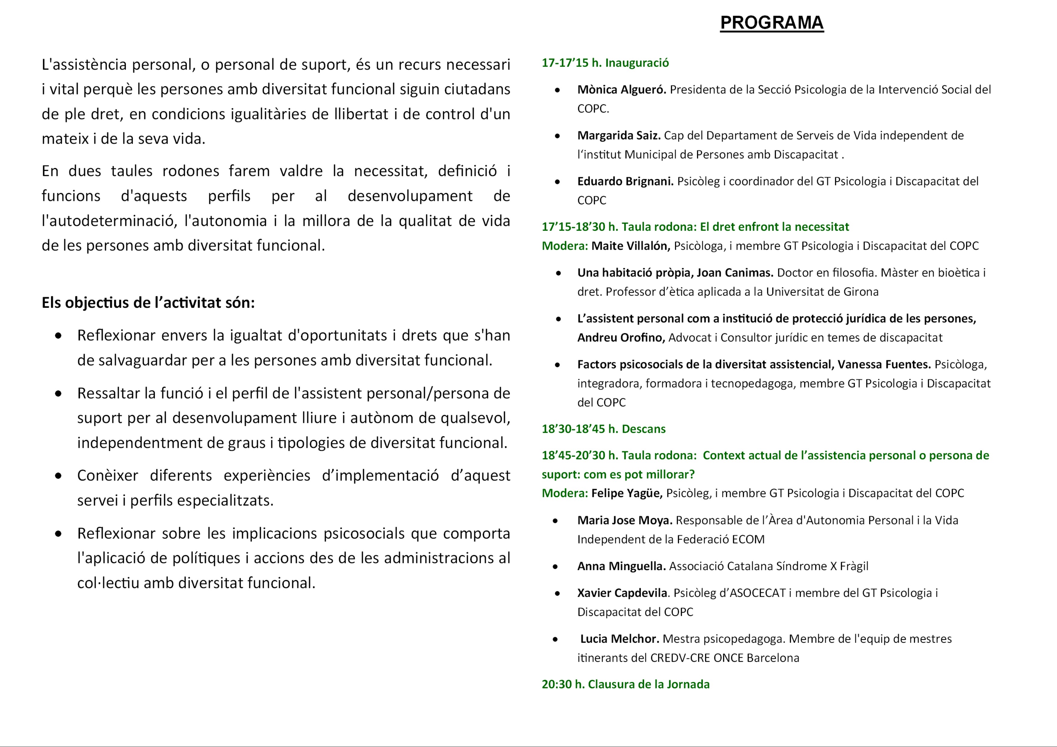 programa de la jornada