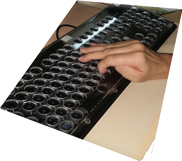El teclado y mi mano